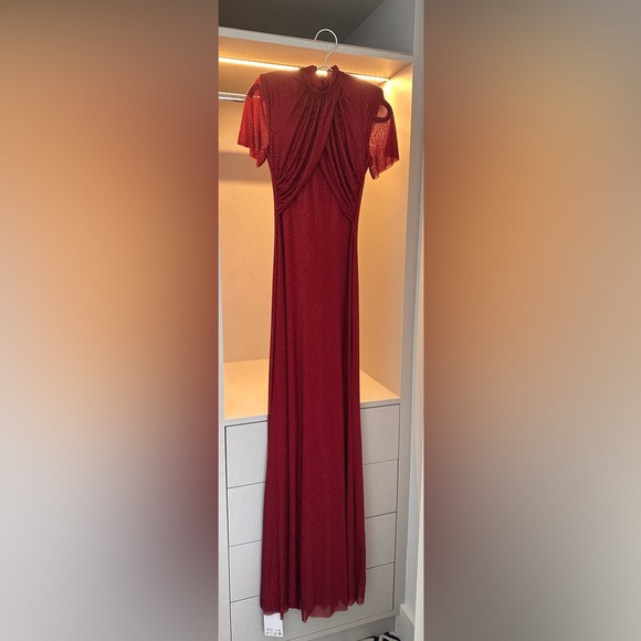 NWT Self Portrait Red Mesh Maxi Dresss - Picture 7 of 13